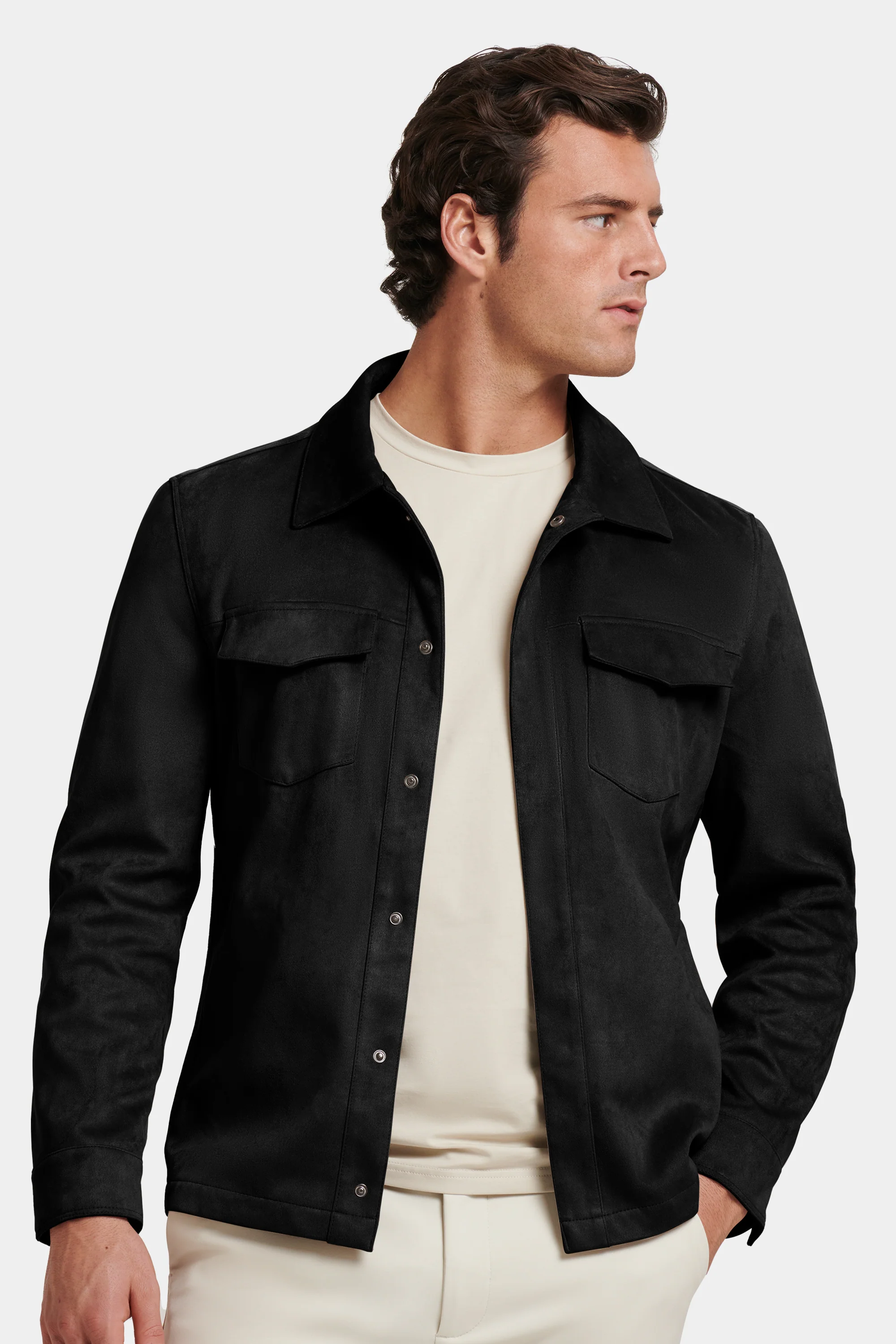 THE PIO FAUX SUEDE OVERSHIRT - Image 15